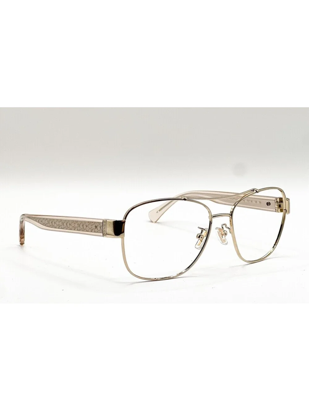 Coach HC 7064 926513 Light Gold Brown Gradient Aviator Eyeglass Frames 56-16-135